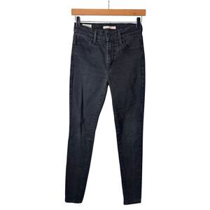 Levi’s Premium Big E Jeans Women’s Size 26 Skinny High Rise Black Boho Stretch